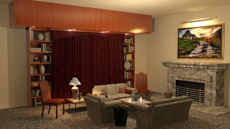 Living Room Interior — 3D Render — Bishal Manandhar