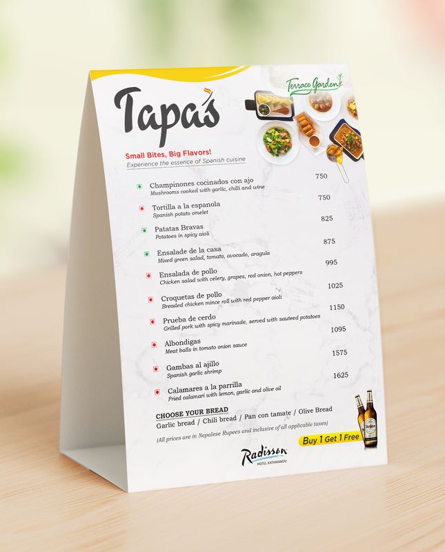 Tapas Menu — Bishal Manandhar